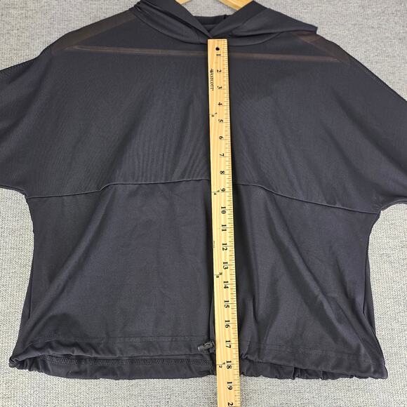 BUFFBUNNY WOMENS ESCANDALA PULLOVER BLACK DIAMOND MESH HOODED CROPTOP SIZE SMALL - Picture 12 of 13